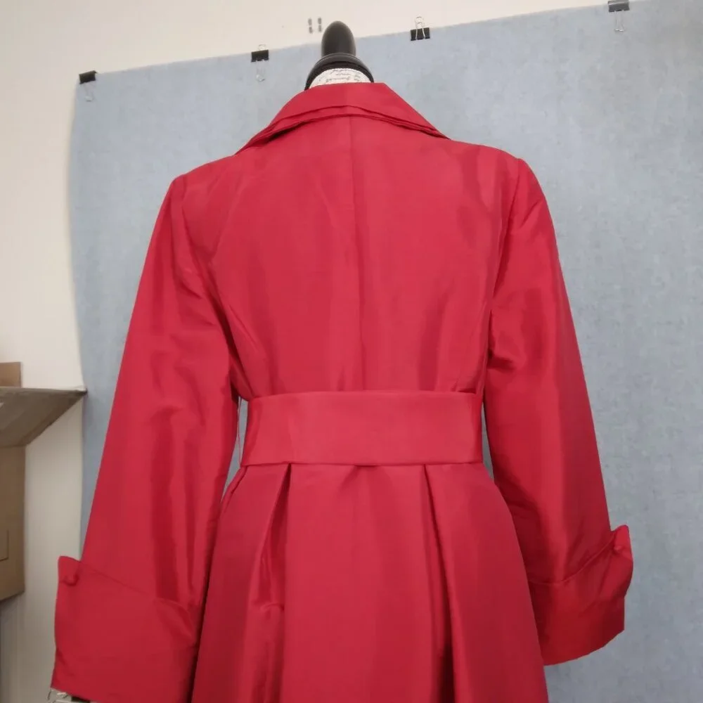 Nubiano | "Church Dress" Red Wrap Dress Belted | Size 12 - Picture 8 of 14